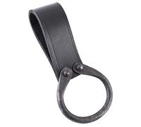 Battle-Merchant Porte-Ceinture Simple Hache en Cuir avec Anneau forgé, étui médiéval haches Porte-Hache GN (Noir)