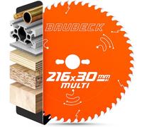 BAUBECK Lame de scie 216 x 30, 2,6 mm, coupe fine dans le bois et l'aluminium, 64 dents pour scies circulaires de table comme Metabo KGS 216M, Bosch GTS 635-216, GCM 8 SJL 216, lame de scie circulaire
