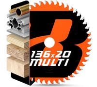 BAUBECK Lame de Scie Circulaire 136x20 mm | Multi-Matériaux pour Bois, Aluminium, Métal | Coupe Fine, Compatible avec Bosch GKM
