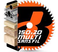BAUBECK Lame de Scie Circulaire 150x20 mm | Bagues de Réduction 16 mm et 10 mm Incluses | Multi-Matériaux pour Bois, Aluminium, Métal | Coupe Fine (150x16 / 150x10)