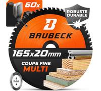 BAUBECK Lame de Scie Circulaire 165x20 mm | Bague de Réduction 16 mm Incluse | Multi-Matériaux pour Bois, Aluminium, Métal | Coupe Fine (165x16)