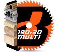 BAUBECK Lame de Scie Circulaire 190x30 mm | Bagues de Réduction 20 mm et 16 mm Incluses | Multi-Matériaux pour Bois, Aluminium, Métal | Coupe Fine (190x20 / 190x16)