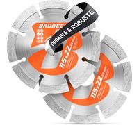 BAUBECK Lot de 2 Disques Diamant 115 mm pour Pierre et Béton | Disque à Tronçonner Haute Performance, Compatible avec Meuleuse d'Angle Bosch, Metabo