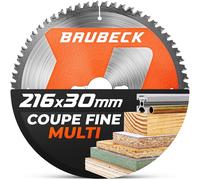 BAUBECK Sägeblatt 216x30 1.8mm Feinschnitt in Holz & Alu, 60 Zähne für Kapp- & Tischkreissägen, wie Metabo KGS 216M, GCM 8 SJL kompatibel, Kreissägeblatt 216, Kappsägeblatt 216