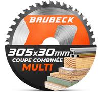 BAUBECK Sägeblatt 305x30 3mm Zuschnitt in Holz & Alu, 48 Zähne für Kappägen, wie Metabo KGS 305 M, Bosch GCM 12 GDL/SDE kompatibel, Kreissägeblatt 305, Kappsägeblatt 305