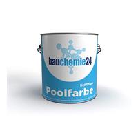 bauchemie24 Peinture de piscine | 5 L | Bleu clair RAL 5012 - Peinture de piscine pour bassins, fontaines, piscine en béton, plastique renforcé ou métal apprêté | ponte de fissures et résistante aux