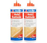 Baufan Colle à Bois Blanc - 1kg, Froid Sans Solvant, Prêt à l'Emploi, Séchage Transparent, Compatible Bois Carton Textile, Artisanat