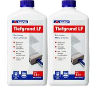 Baufan Durcisseur LF - 1L I Primaire Acrylique Sans Solvants Intérieur Extérieur I Fixateur de Fonds pour Surfaces Sableuses & Crayeuses, Diluable 1:1 (Lot de 2)