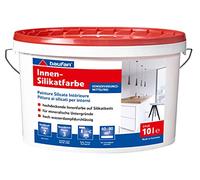 Baufan Peinture Silicate Intérieur 10L Blanc - Peinture Murale Haute Opacité pour Intérieur, Peinture Minérale Respirante pour Béton, Enduit et Maçonnerie, Finition Mate