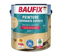 Baufix Express Peinture de finition sable mat, 2,5 l, peinture de protection contre les intempéries, peinture pour bois, durable, convient pour bois/plâtre/maçonnerie/meubles/clôtures