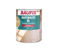 BAUFIX Huile Cire Dure transparent, satinée mate, 1 litres, Soin du bois, Huile cire dure, respirante, pratiquement sans odeur, pour liège, sols et meubles en bois, effet imprégnation