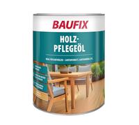 BAUFIX Huile de Soin pour le Bois transparent, satinée mate, 2.5 litres, Soin du bois, Huile pour bois pour intérieur et extérieur, à l'odeur douce, pour les terrasses, mobiliers et allées en bois