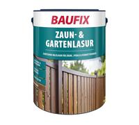 BAUFIX Lasure Clôture & Jardin brun foncé, satinée brillante, 5 litres, Lasure pour bois, Lasure brune respirante, pour les clôtures et autres bois extérieurs