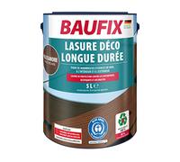 BAUFIX Lasure déco longue durée palissandre, satinée brillante, 5 litres, Lasure pour bois, Lasure de protection du bois, pour intérieur et extérieur, pour nombreux bois de résineux / feuillus
