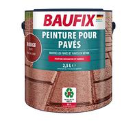 Baufix Peinture pour Pavés rouge, mate, 2.5 litres, Peinture sol & béton, Bonne adhérence sur béton et pavés, protection longue durée contre les intempéries
