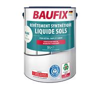 Baufix Revêtement synthétique liquide Sols blanc, mate, 5 litres, Peinture sol & béton, Peinture respirante pour intérieur et extérieur, pour béton/chape/ciment