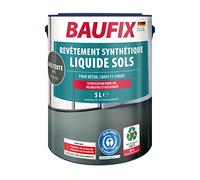 Baufix Revêtement synthétique liquide Sols gris foncé, mate, 5 litres, Peinture sol & béton, Peinture respirante pour intérieur et extérieur, pour béton/chape/ciment