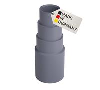 BAUHELD 1 embout de tuyau d'aspirateur [fabriqué en Allemagne] - Adaptateur pour buse d'aspirateur en caoutchouc PVC solide - Réducteur pour Kärcher Parkside Bosch Makita Festool Eibenstock - Gris