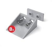 BAUHELD Coins d'arrêt pour volets roulants [8 pièces] - Butoirs extérieurs en plastique pour volets roulants [Fabriqué en Allemagne] - Stops de volets roulants incluant des vis - Compatible avec les