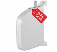 BAUHELD Enrouleur de sangle de volet roulant en saillie avec sangle de 5,5 m - Pliable - Robuste - Pour sangle de volet roulant - 14 mm - Pivotant à 180° - Mini enrouleur de sangle avec espacement des