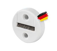BAUHELD® Lot de 5 guides de sangle de volet roulant - Montage en saillie - Avec joint à brosse - Fabriqué en Allemagne - Convient pour sangle de volet roulant de 23 mm - Ronde - Deux pièces avec