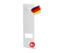 BAUHELD Lot de 6 caches de sangle de volet roulant - Espacement des trous de 185 mm - Façade de store encastré en plastique solide - Plaque de recouvrement pour sangle de volet roulant de 23 mm
