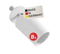 BAUHELD Lot de 8 butées de volet roulant - 27 mm - Ouvert avec vis - Blanc | Fabriqué en Allemagne - Butée en plastique solide - Convient aux lamelles blindées de volet roulant - Idéal pour les volets
