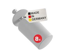 BAUHELD® Lot de 8 butées de volet roulant fermés 27 mm - Fabriqué en Allemagne - Tampon d'arrêt en plastique - Butée pour volet roulant avec vis - Convient aux lamelles de volet roulant blindés - Gris