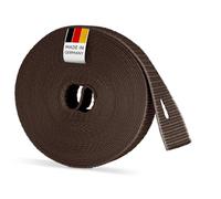 BAUHELD Sangle de volet roulant 6 m 14 mm marron [Fabriqué en Allemagne] - Pour volets roulants sur portes et fenêtres [Haute résistance à la déchirure et stabilité UV] - Sangle de volet roulant