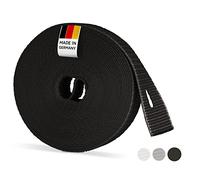 BAUHELD® Sangle pour stores, 6 m, 14 mm, noire, fabriquée en Allemagne, pour portes et fenêtres, haute résistance à la déchirure et stabilité aux rayons UV