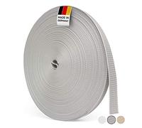 BAUHELD® Sangle pour volet roulant 50 m, 20 mm [Fabriquée en Allemagne] - Sangle pour enrouleur de volet roulant - Gris