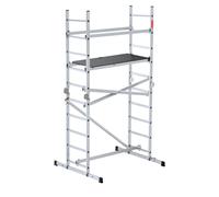 Baulich | Échafaudage en aluminium articulé mobile - 4x5 - Hauteur de travail 4 m - Charge maximale 150 kg - Échafaudage EN 131 - Plateforme de trav