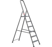 Baulich | Échelle - Acier - 6 marches - Gris - Hauteur de travail 3,2 m - Capacité de charge 125 kg - Pliable