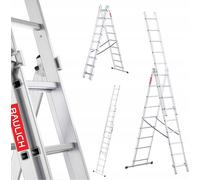 Baulich | Échelle - Aluminium - 3 marches x 9 échelons - Charge maximale : 150 kg - Échelle multifonctionnelle