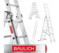 Baulich | Échelle - Échelle en aluminium - 3x8 marches - Pliable - Échelle multifonctionnelle - Stabilisateurs inclus - Légère - Capacité de charge 150 kg
