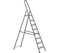 Baulich | Échelle - Escalier en acier - 8 marches - Gris - Capacité de charge 125 kg - Pliable