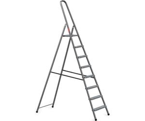 Baulich | Échelle - Escalier en acier - 8 marches - Gris - Capacité de charge 125 kg - Pliable