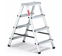 Baulich | Échelle ménagère - Aluminium - 2 x 4 marches - Charge max. 120 kg - Utilisable des deux côtés