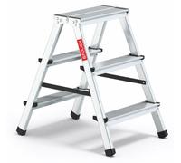 Baulich | Échelle ménagère - Aluminium - 2x3 marches - Charge max. 120 kg - Avec 4 pieds antidérapants