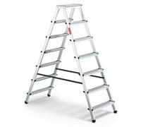 Baulich | Échelle ménagère en aluminium - 2 x 7 marches - Charge max. 120 kg - Hauteur 3,04 m - Pieds antidérapants s