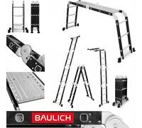Baulich | Échelle multifonctionnelle - 4x3 - Aluminium - Réglable en hauteur de 2,89 m à 4,39 m - Pliable