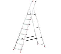 Baulich - Escabeau en Aluminium - 8 Marches, avec Crochet et 4 Embouts Antidérapants - Structure Solide et Ergonomique, Facile à Transporter - 237x52x12cm - Capacité de Charge Jusqu’à 125 kg