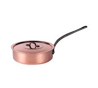 Baumalu 203012 Sauteuse + Couvercle en Cuivre Diamètre : 24 cm, Orange