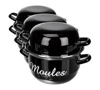 BAUMALU 312852 Peinte Marmite, Noir (Lot de 3)