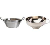 Baumalu - Bassine à Confiture Inox Ø 38 cm 9 L + Entonnoir - Tous Feux | Lot confiture maison : grande bassine évasée et entonnoir inox pour remplir les pots sans coulure, compatible induction