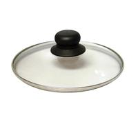 BAUMALU - Couvercle en Verre - Cer cier Inoxydable - Trou Vapeur, Bouton Bakélite - Pour Casseroles, Marmites, Poêles - Réduit les Projections - Ø16 cm, Argenté