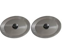 BAUMALU - Couvercle Multi-Degrés Universel - Acier Inoxydable Haut de Gamme - Bouton Bakélite, Bord en Escalier - Pour Ustensiles de Ø22, 24 et 26 cm (Lot de 2)