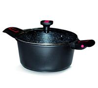 Baumalu Faitout Granit Pro 383606 – Aluminium forgé anti-adhésif avec couvercle – 28 cm Noir