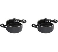 Baumalu - Lot de 2 Faitouts Easy Aluminium Forgé 20 et 24cm | Couvercles verre, revêtement anti-adhérent, manche bakélite, tous feux dont induction
