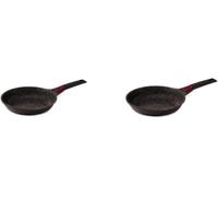 Baumalu - Lot de 2 Poêles Granit Pro Céramique 20 et 24cm | Fonte d'aluminium, céramique effet pierre sans PFOA ni PFAS, manche amovible, tous feux
